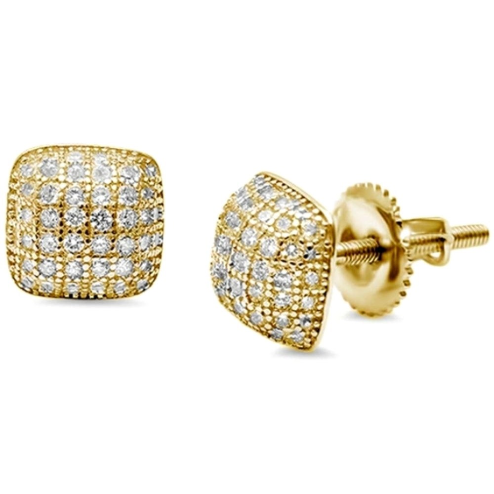 ICEETHON .925 Sterling Silver Pavé Stud Earrings - 84ct Unisex Quiet Luxury